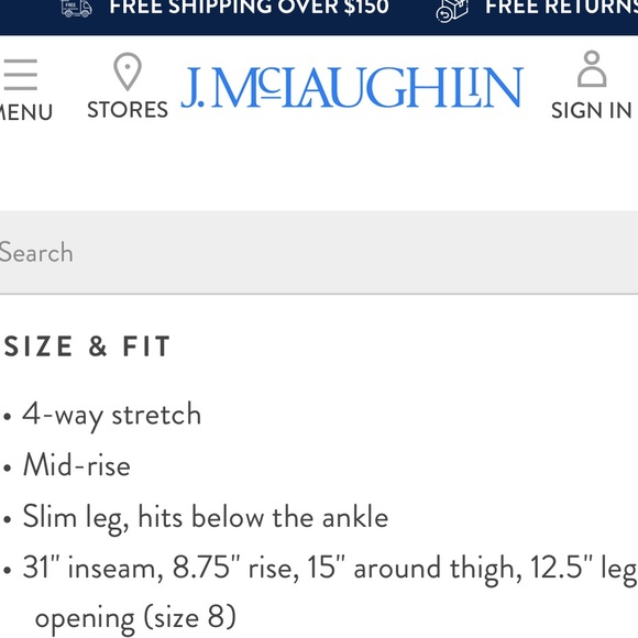 J. McLaughlin Jeans J Mclaughlin Lexi Jeans Size 8 Poshmark